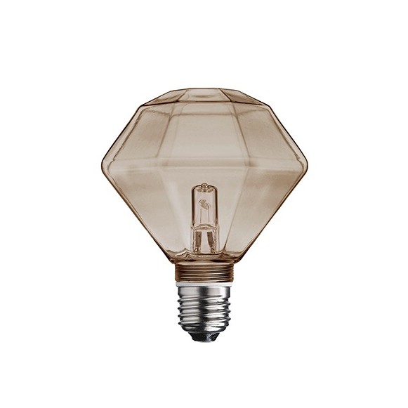 Halogen DIAMANT Rök 100mm E27/G9 18W Delbar gängad kupa