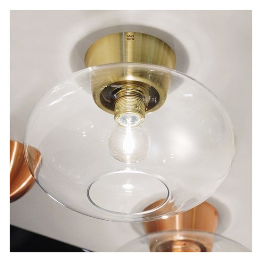 BULLO PLAFOND IP21 MÄSSING/KLAR GLAS