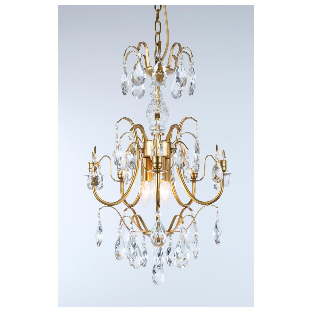 CHARLOTTE 5-arm Liten Borstad-mässing