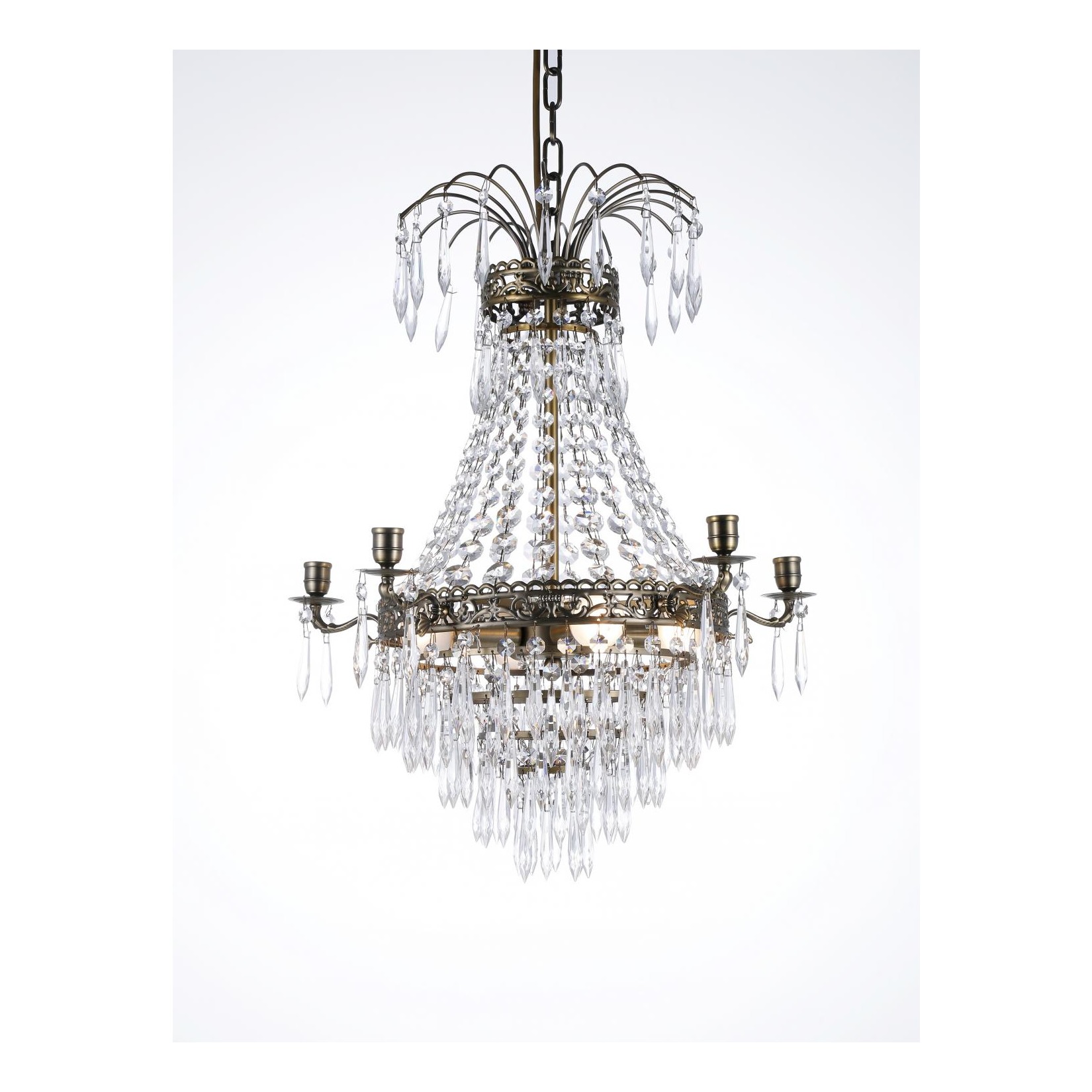 EMPIRE CLASSIC NY 5-arm Liten Antikmässing