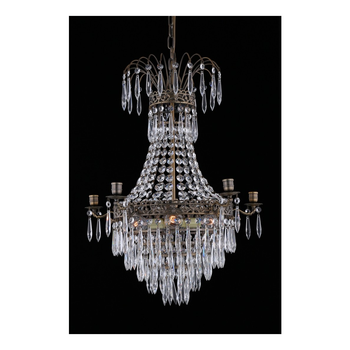 EMPIRE CLASSIC NY 5-arm Liten Antikmässing