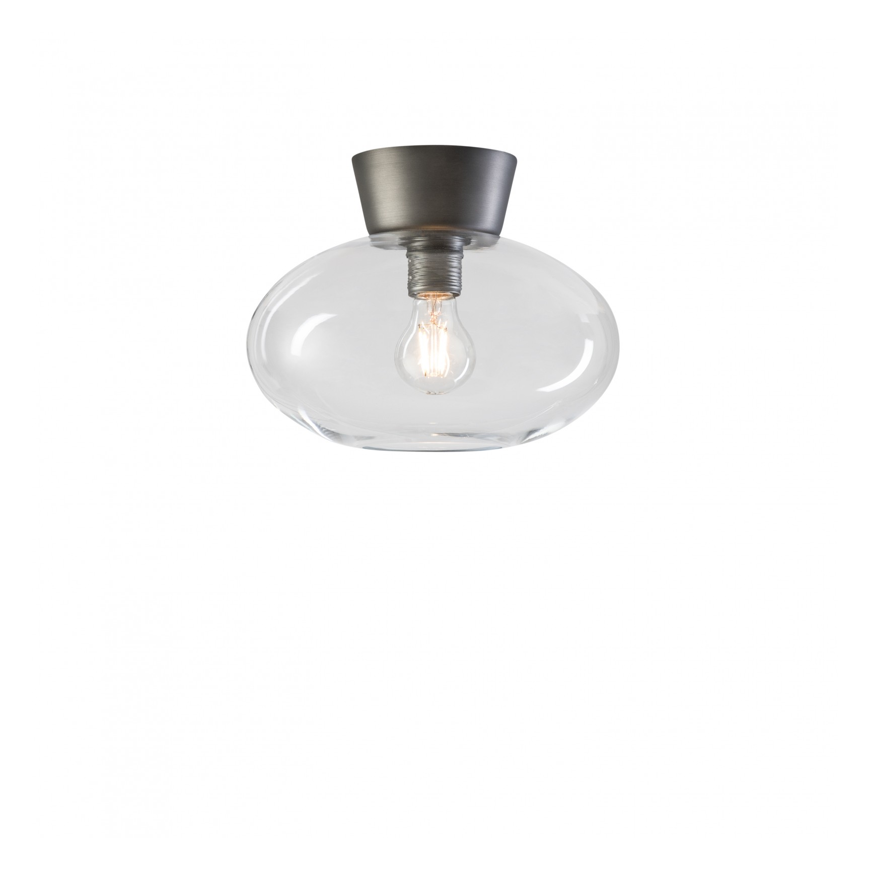 BULLO PLAFOND IP21 OXIDGRÅ/KLAR GLAS