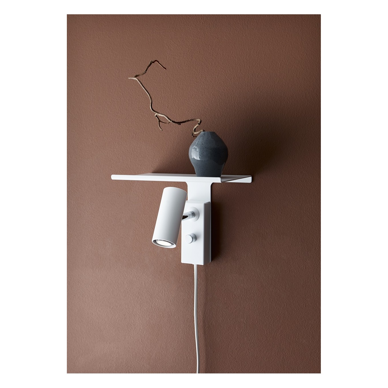 CATO VÄGGHYLLA MATTVIT ENKEL