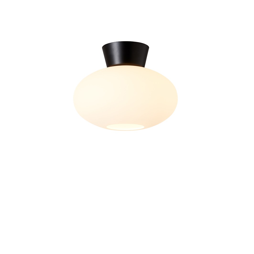 BULLO PLAFOND IP21 MATTSVART/OPAL GLAS
