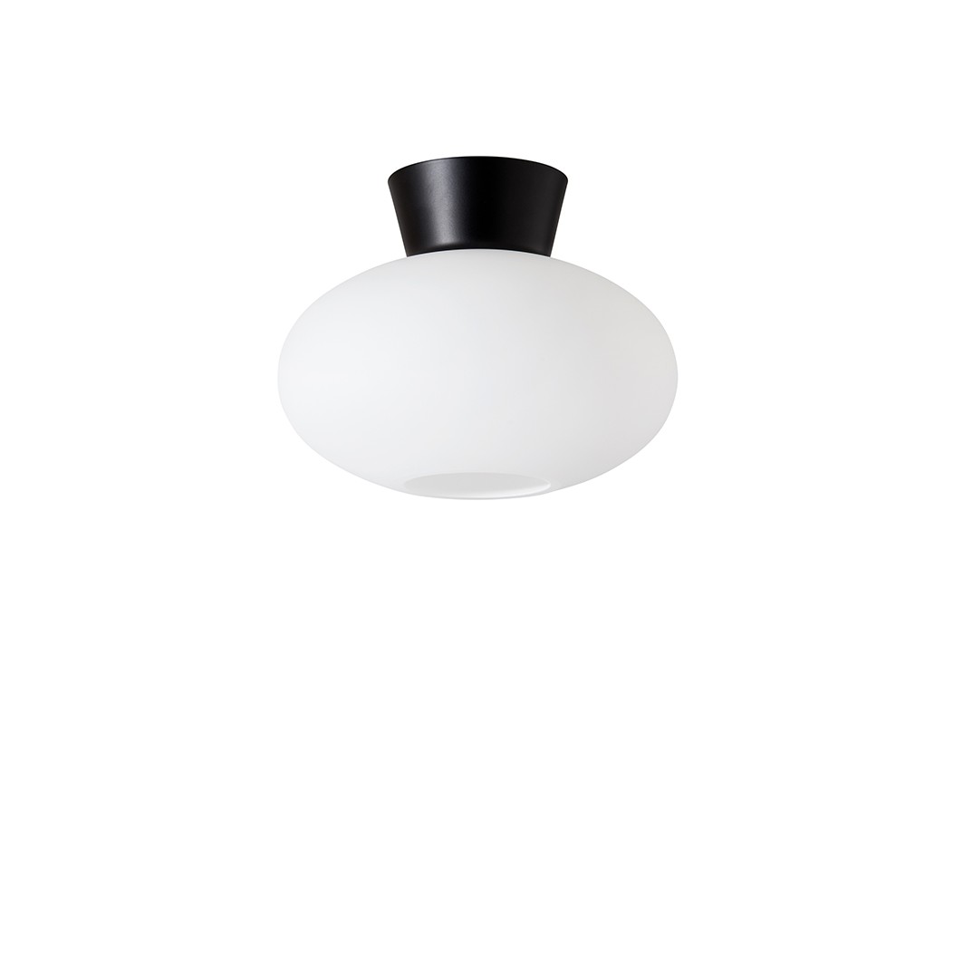 BULLO PLAFOND IP21 MATTSVART/OPAL GLAS