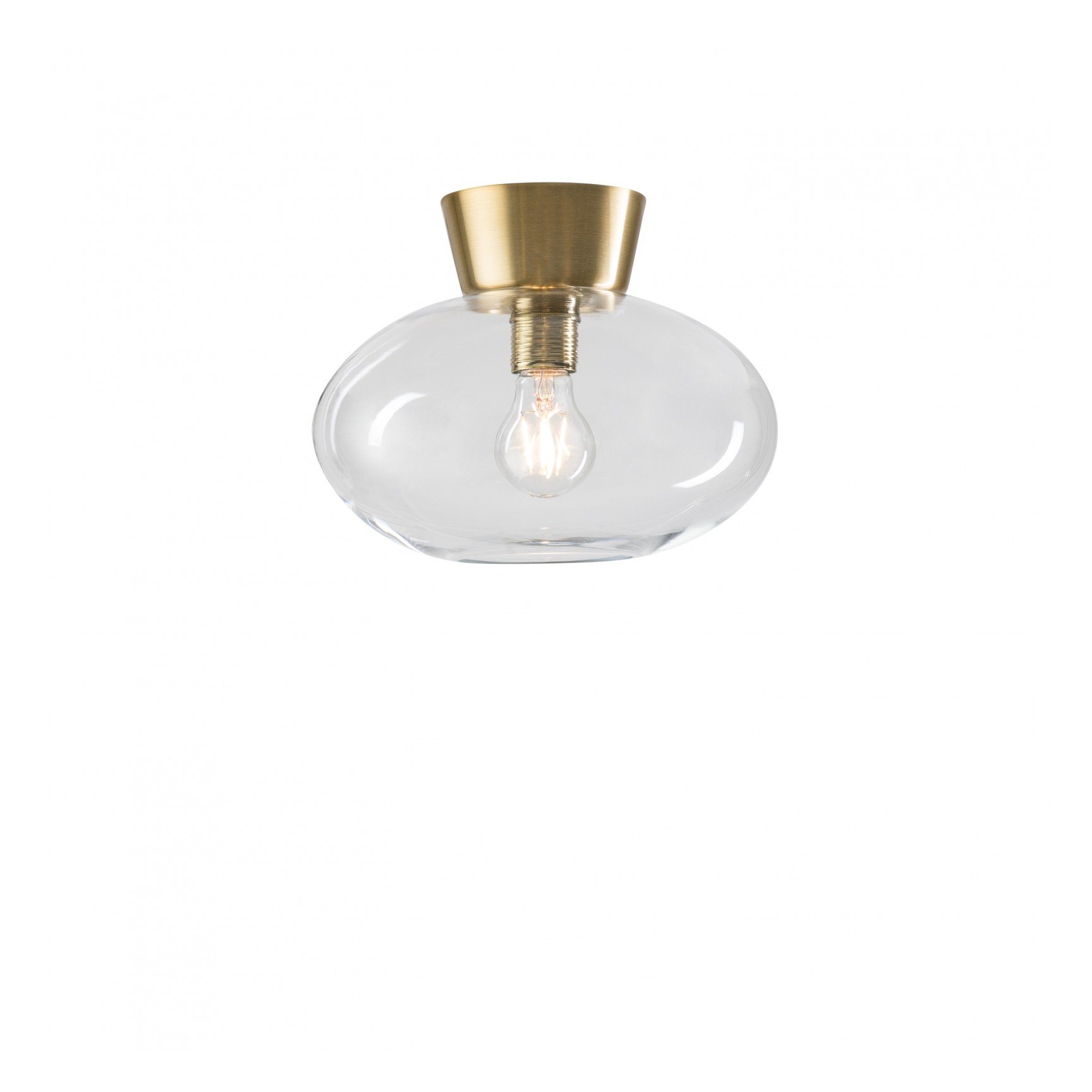 BULLO PLAFOND IP21 MÄSSING/KLAR GLAS