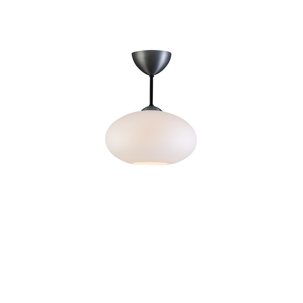 BULLO PLAFOND IP21 OXIDGRÅ/OPAL GLAS