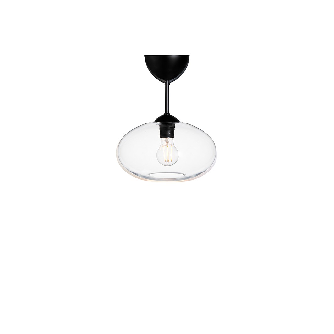 BULLO PLAFOND IP21 MATTSVART/KLAR GLAS