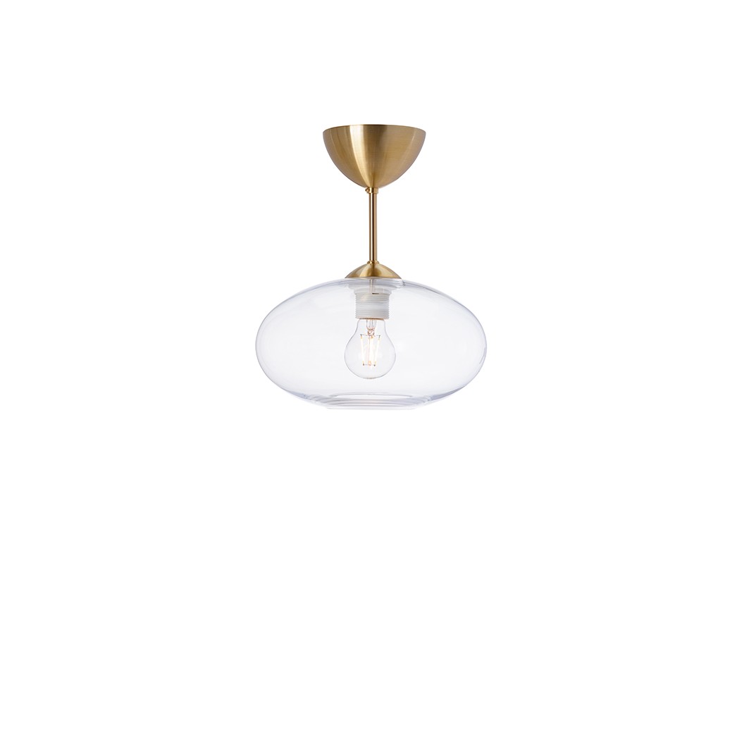 BULLO PLAFOND IP21 MÄSSING/KLAR GLAS