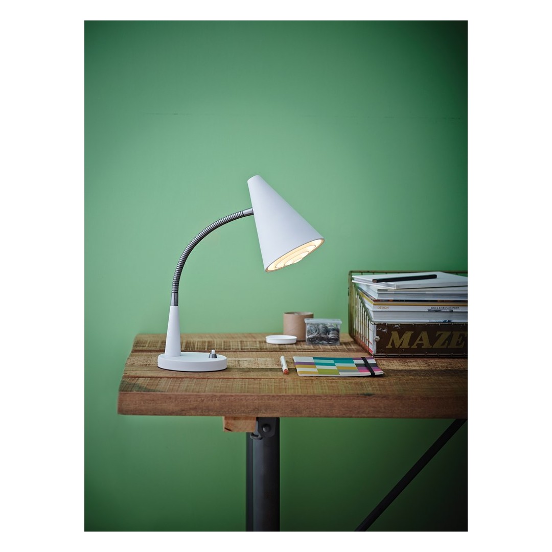 Duet Bordslampa Vit/Borstad Järn