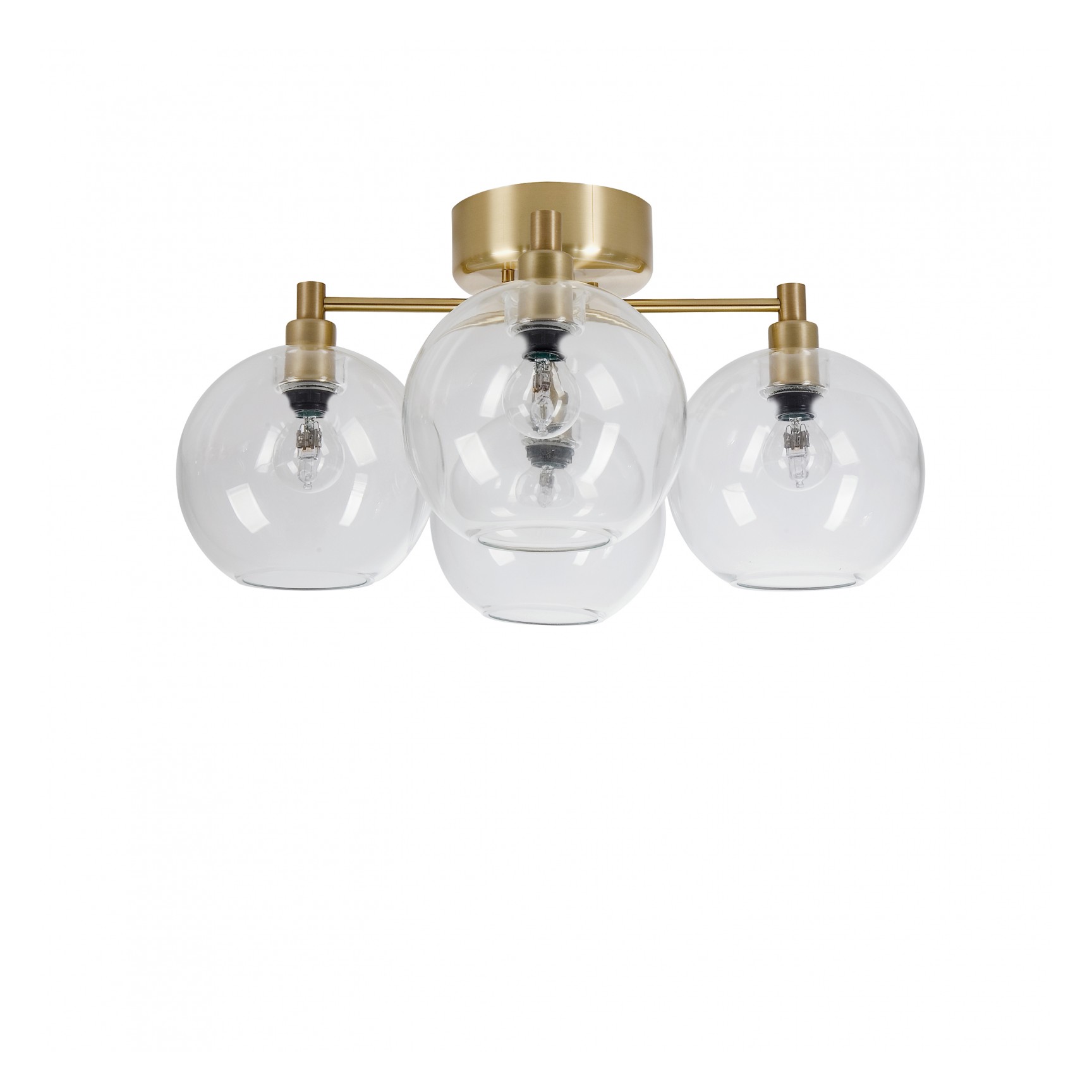 GLORIA PLAFOND D460 IP21 MÄSSING/KLAR GLAS