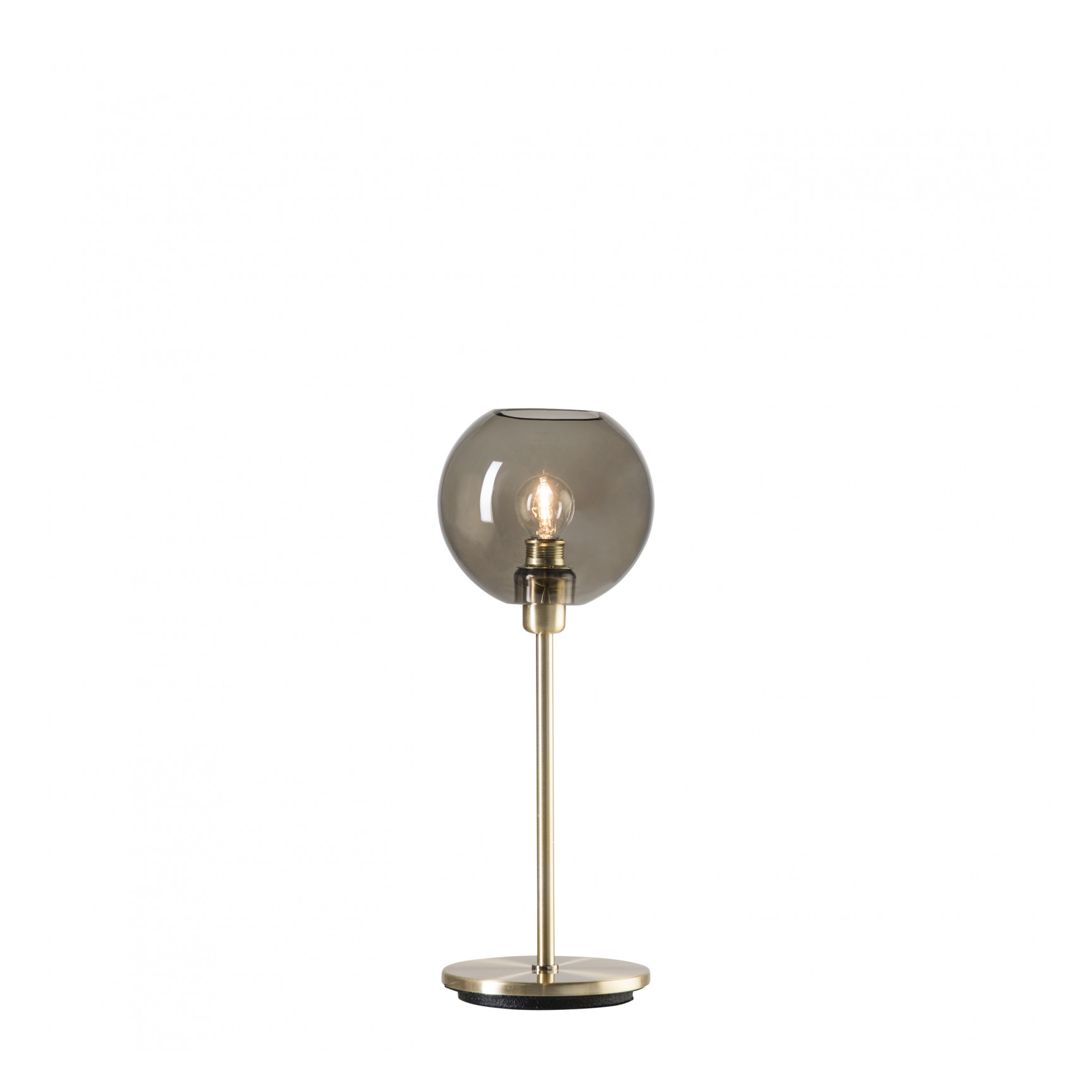 GLORIA BORDSLAMPA MÄSSING/RÖK GLAS