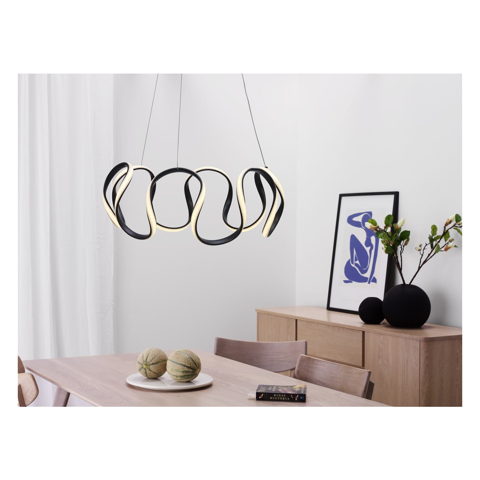 WAVE LED STEPDIM TAKLAMPA SVART