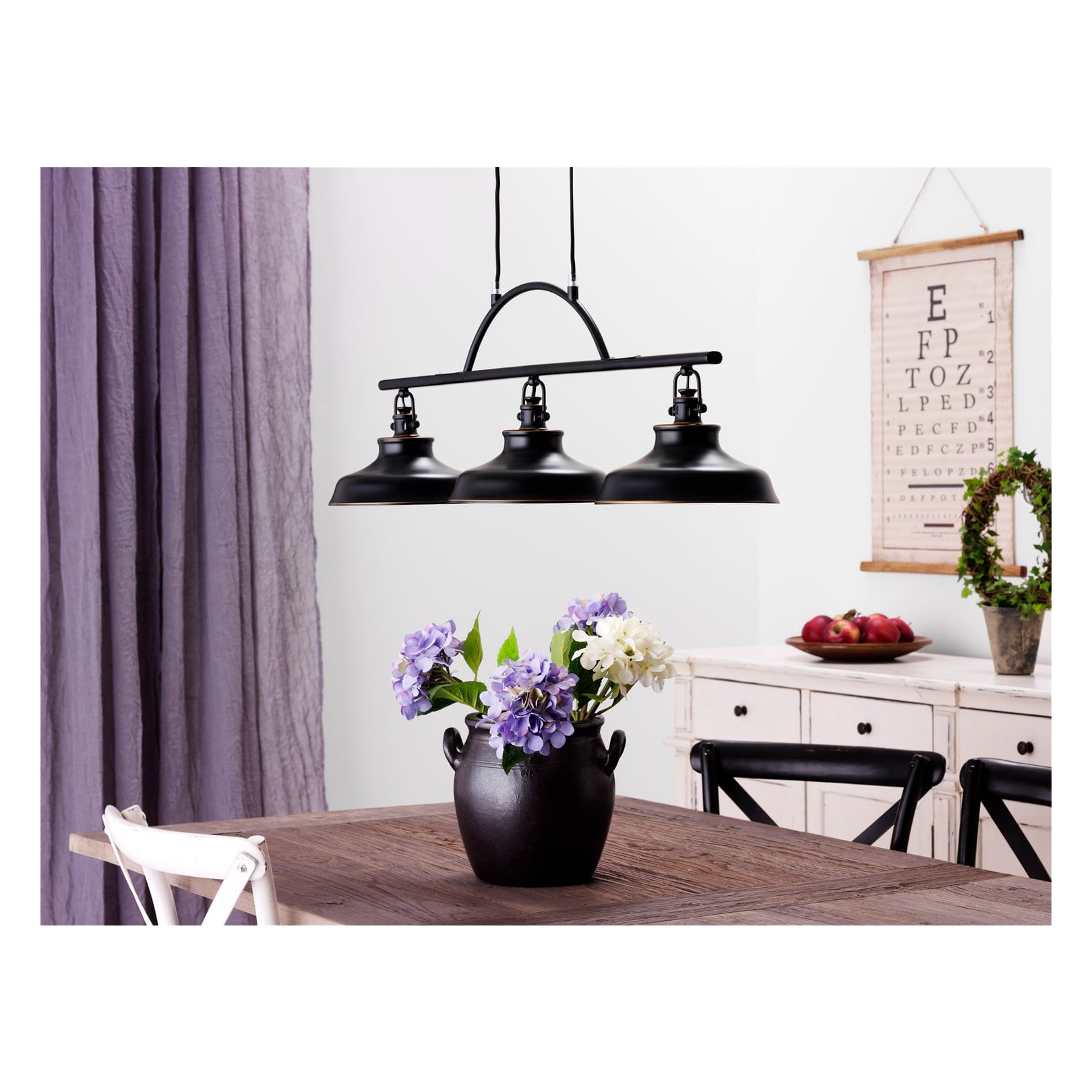 NEW HAVEN TAKLAMPA ANTIK SVART/GULD DEKOR
