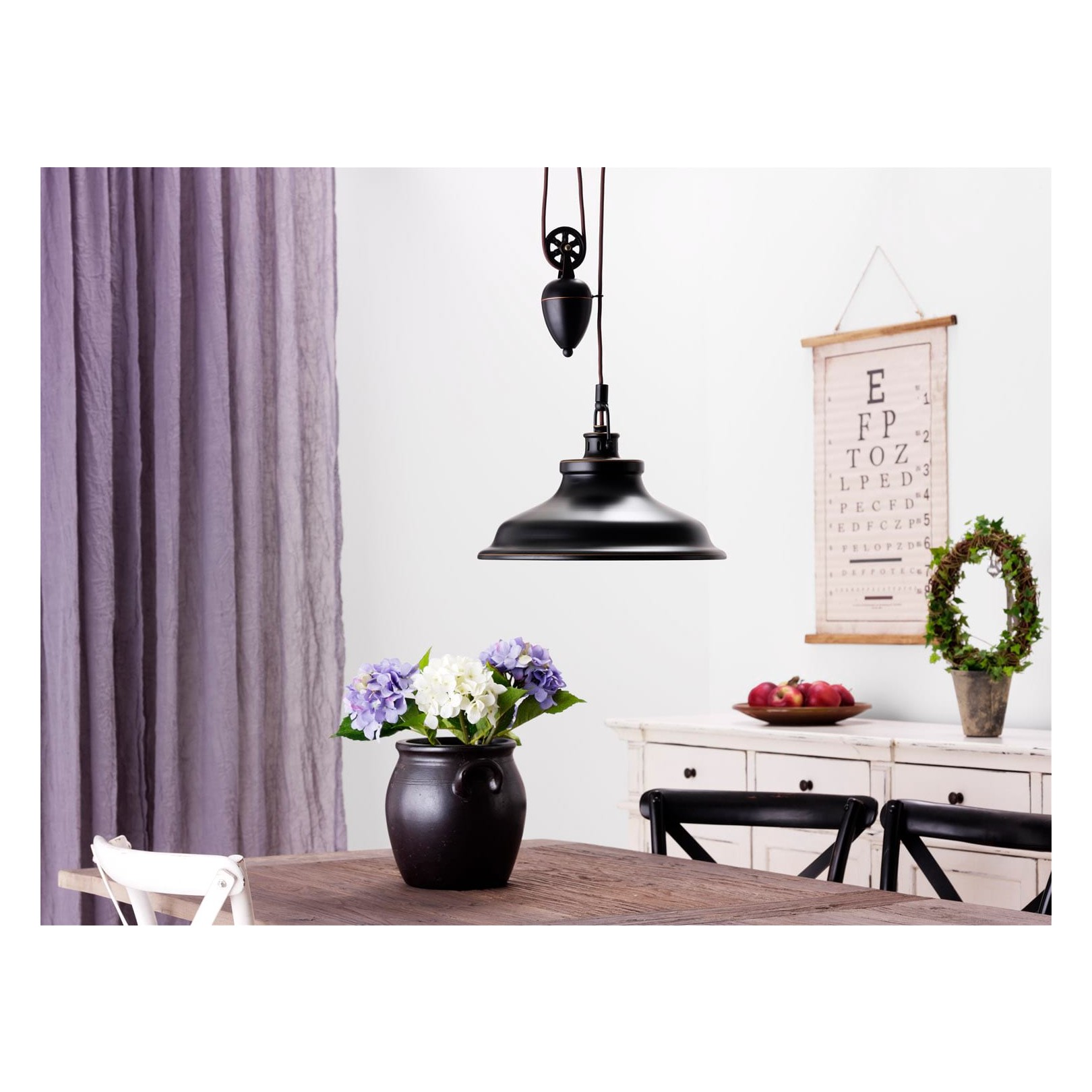 NEW HAVEN TAKLAMPA ANTIK SVART/GULD DEKOR
