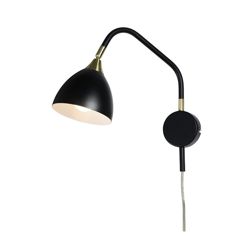 LÄZA VÄGGLAMPA SVART/BORSTAD MÄSSING
