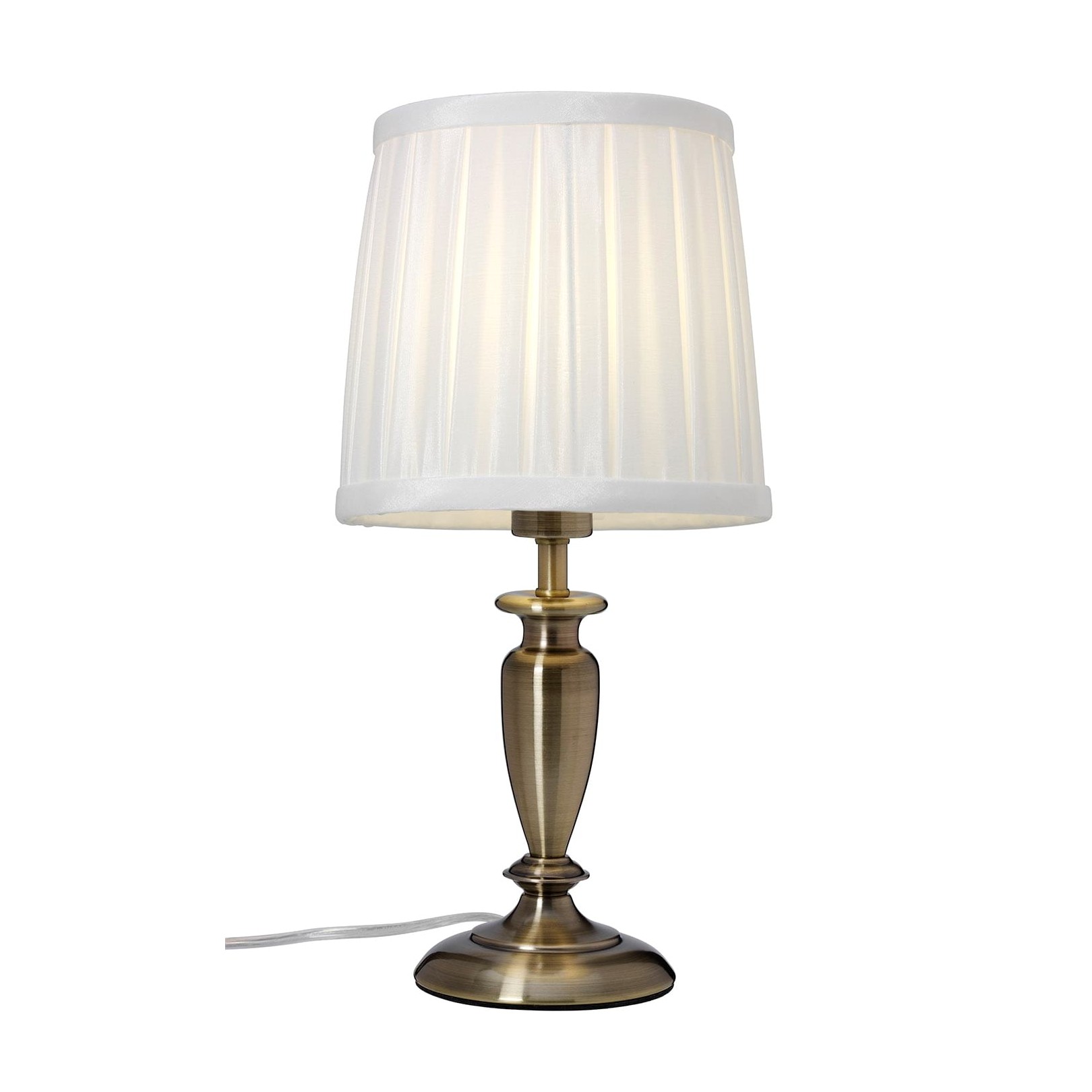 INES BORDSLAMPA ANTIK/VIT SKÄRM