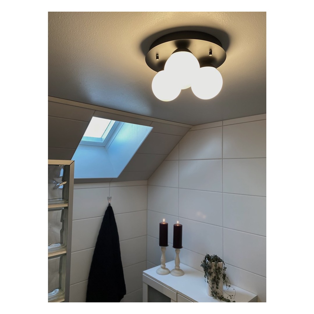 NICOSIA IP44 SVART/OPALVIT