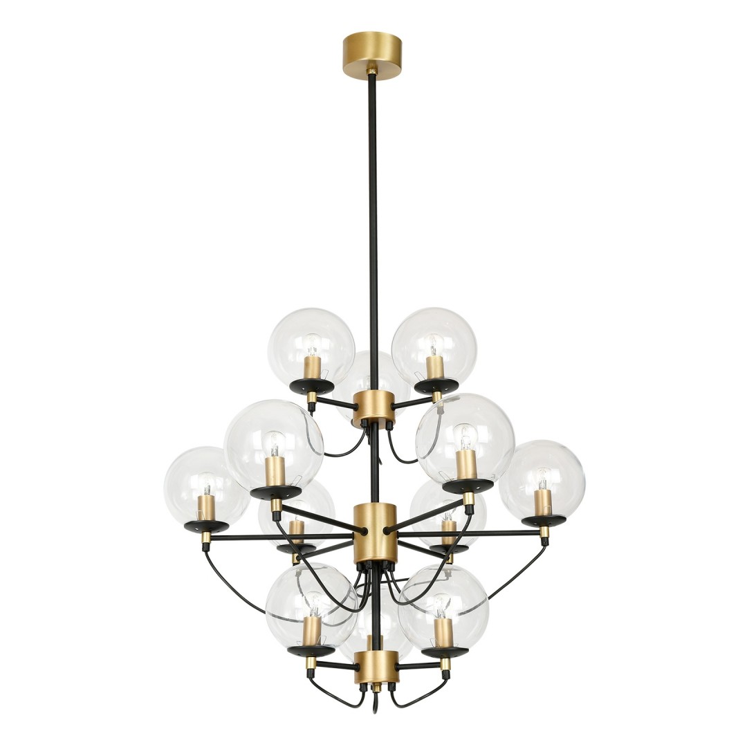 Perla 12 Taklampa Glas/Mässing/Svart