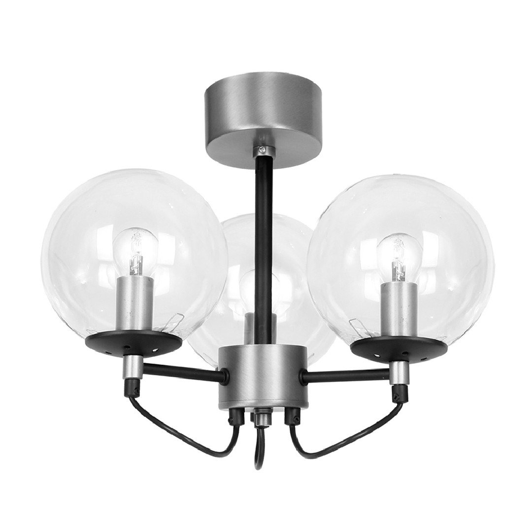 Perla 3 Glas/Silver/Svart