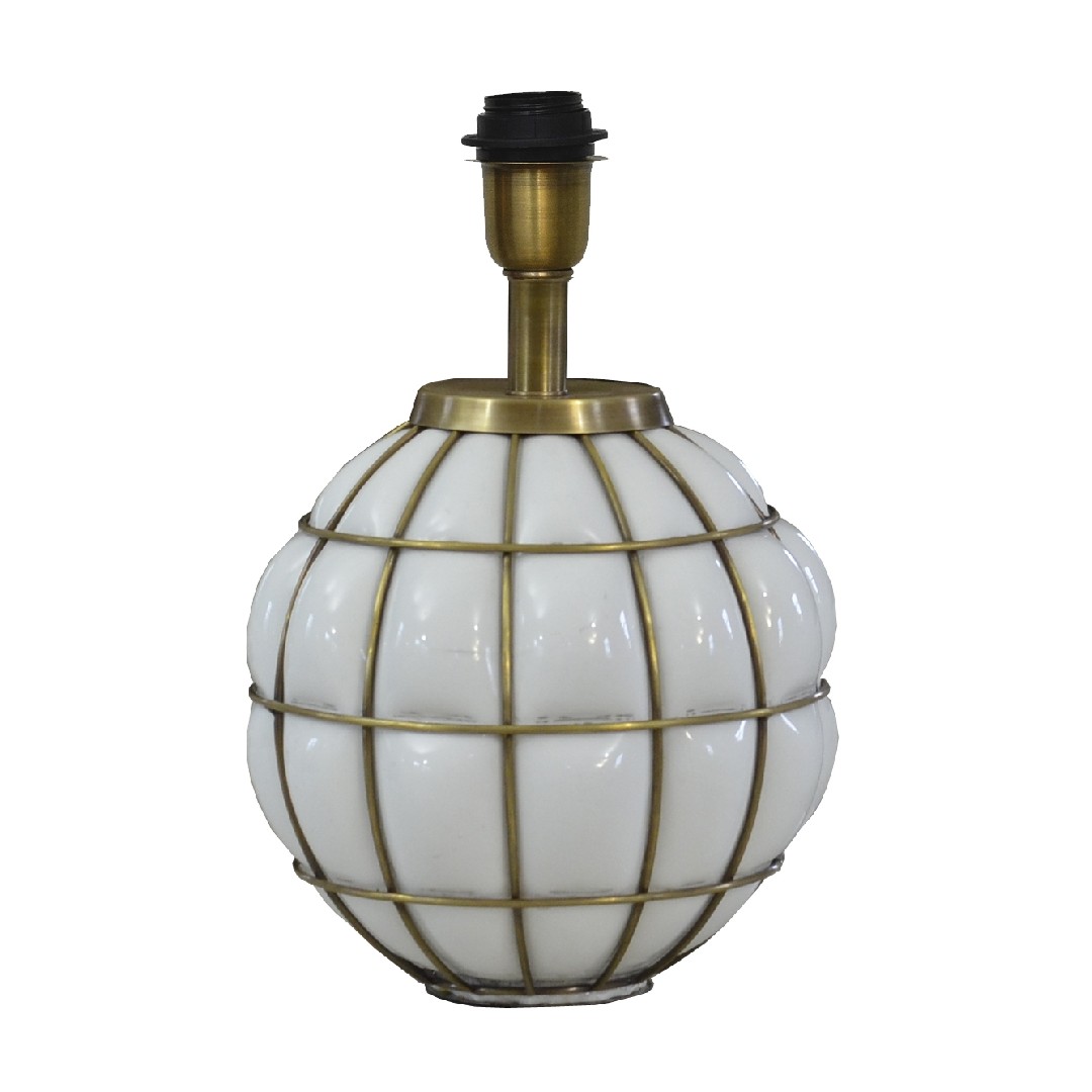 Grace Kelly Lampfot Vit glas/Mässing