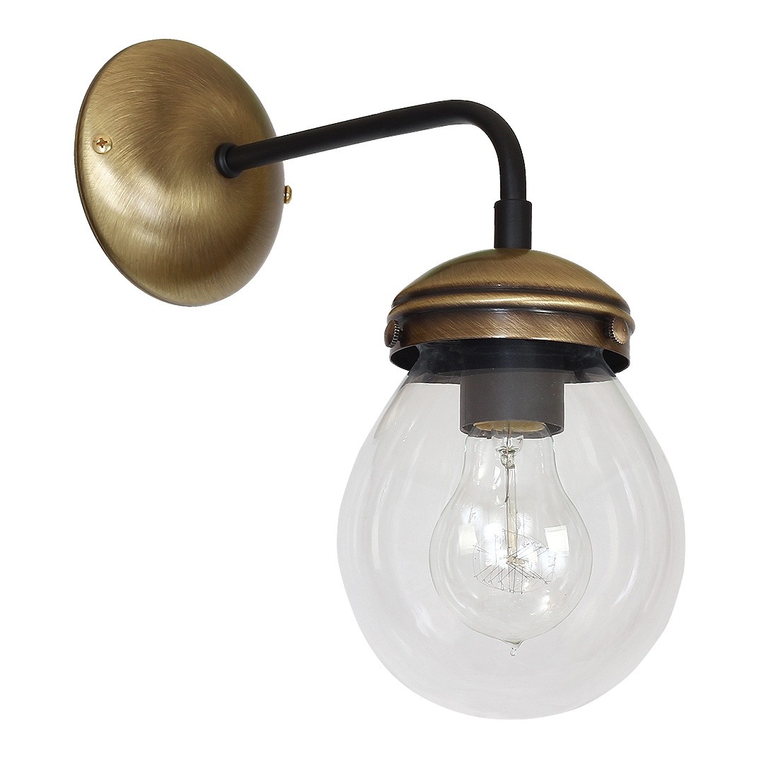 Hydro Vägglampa Oxid/svart/klarglas