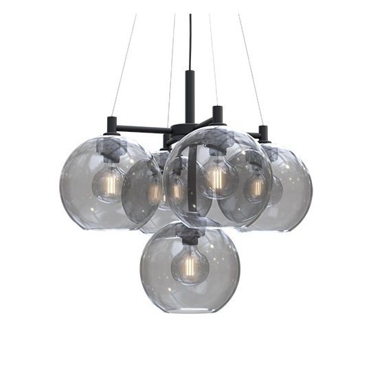 GLORIA KRONA D670 SVARTSTRUKTUR/RÖK GLAS