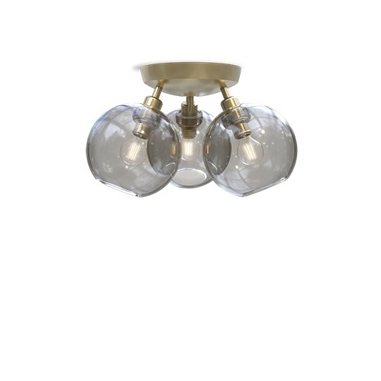 GLORIA PLAFOND D330 IP21 MÄSSING/RÖK GLAS