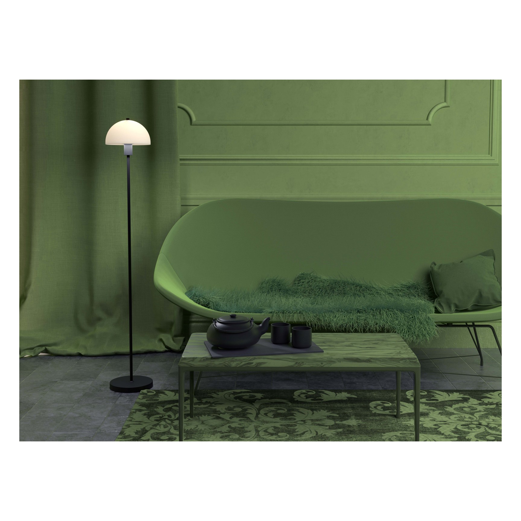 VIENDA GOLVLAMPA SVART/GLAS