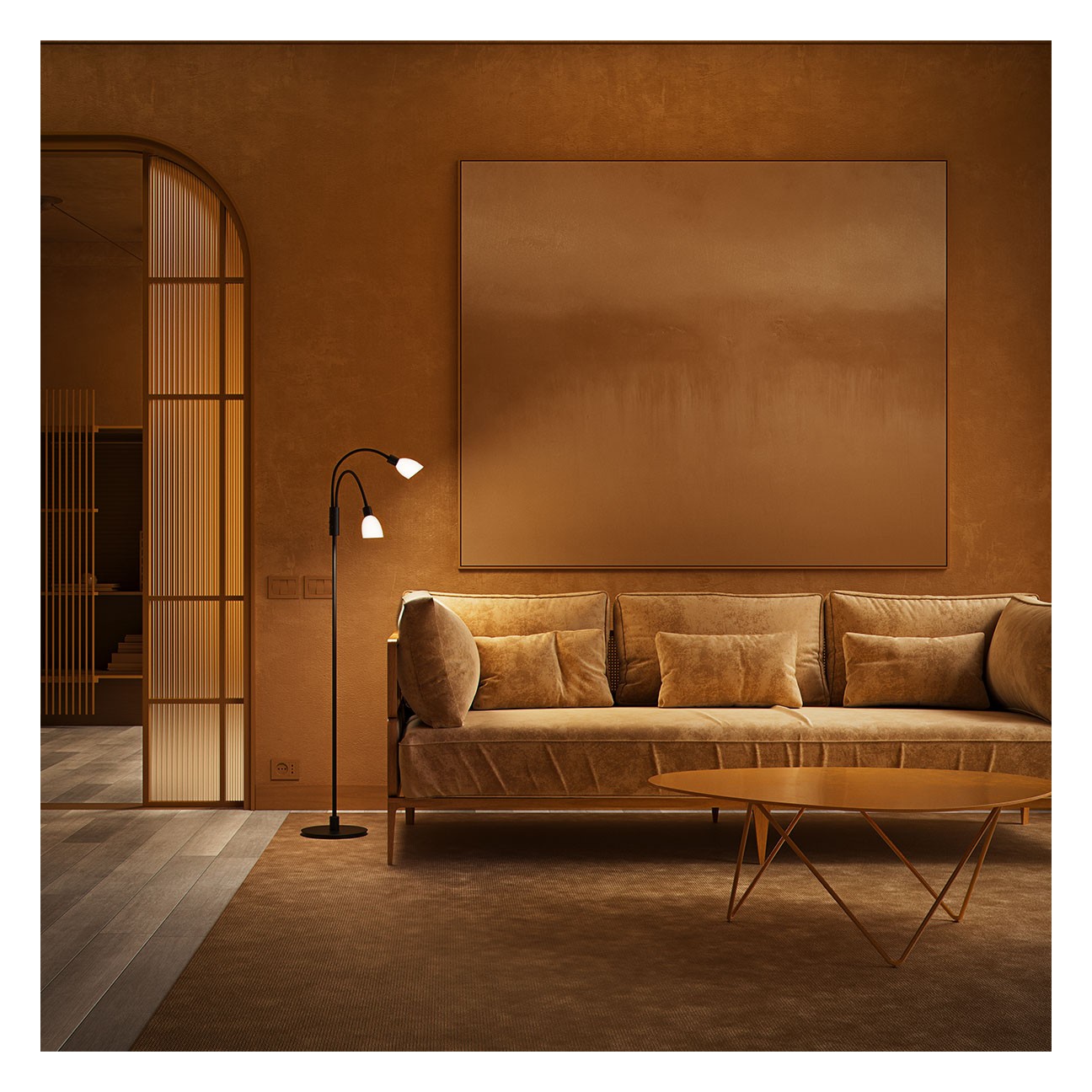 CUT GOLVLAMPA (2) SVART