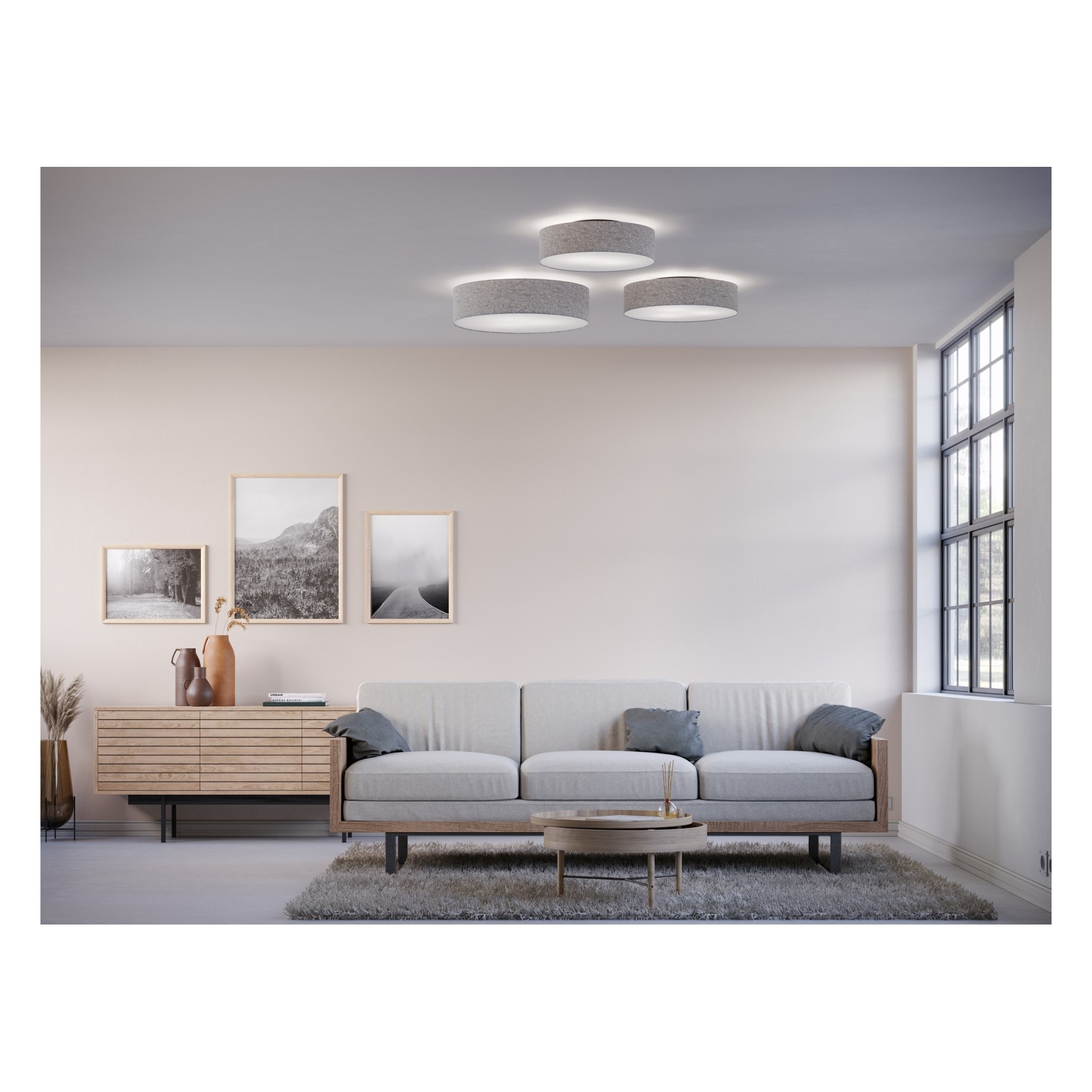 SOFT PLAFOND D600 GRÅ ULL