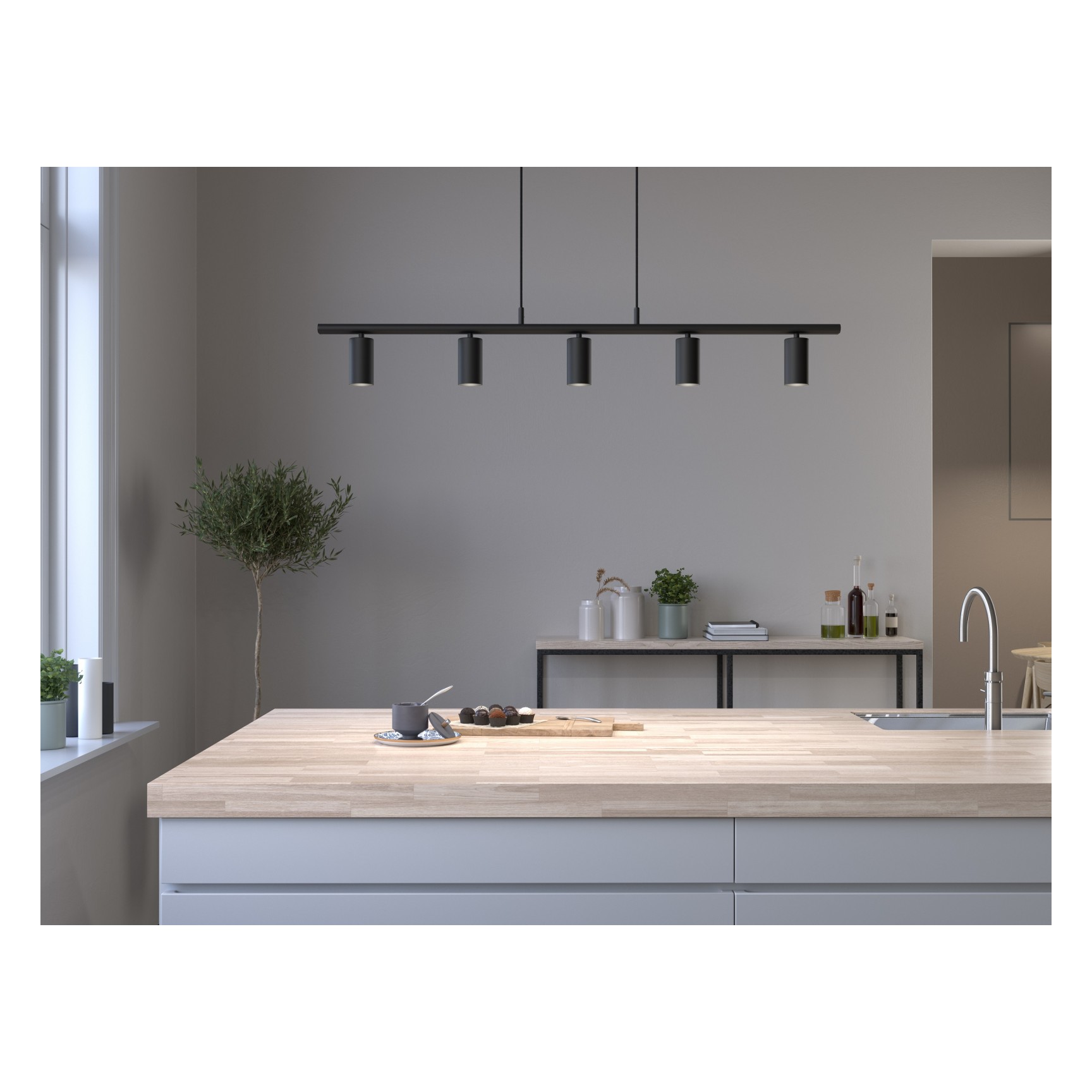 LUCY LINJÄR PENDEL 5 MATTSVART