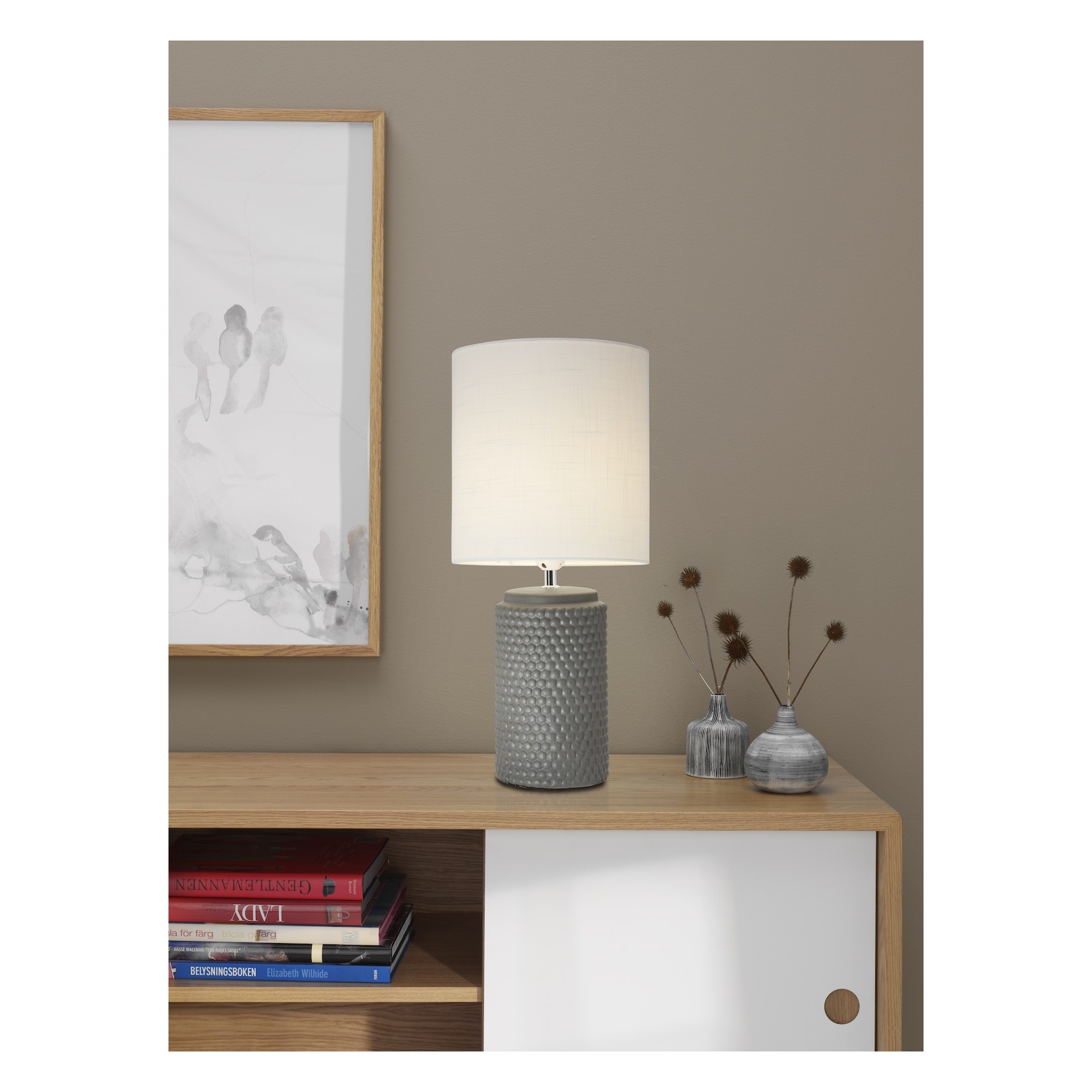 BUBBLE XL BORDSLAMPA GRÅ/VIT SKÄRM