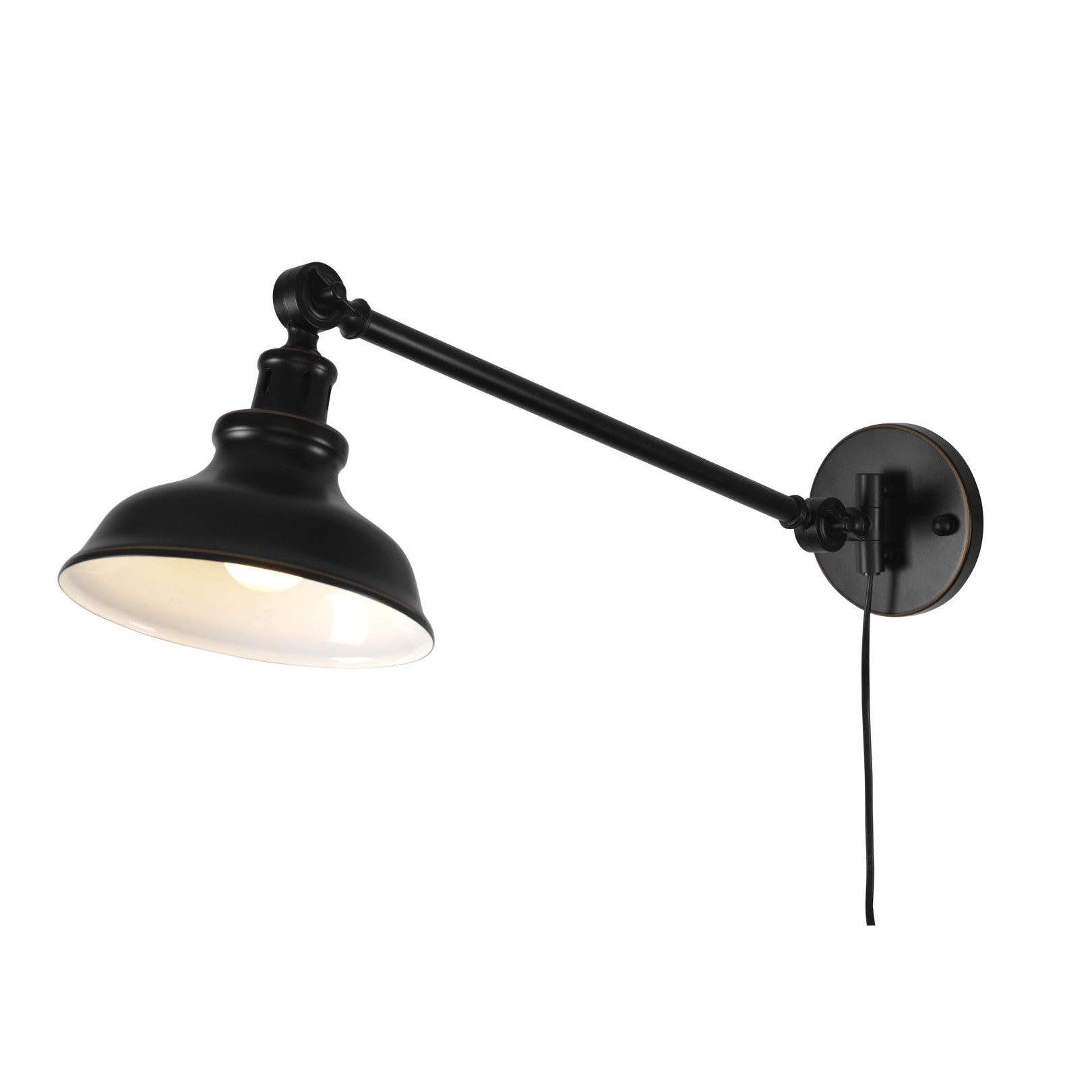 NEW HAVEN VÄGGLAMPA ANTIK SVART/GULD DEKOR