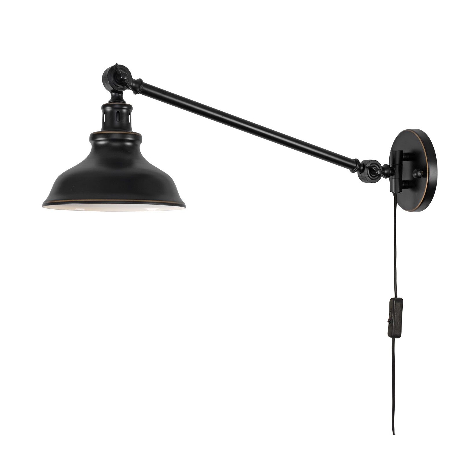NEW HAVEN VÄGGLAMPA ANTIK SVART/GULD DEKOR