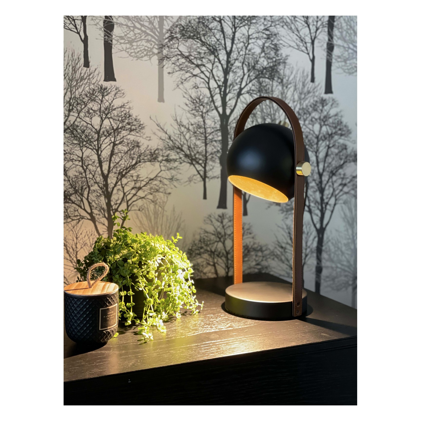 BOW Bordslampa Svart/Brun/Matt mässing