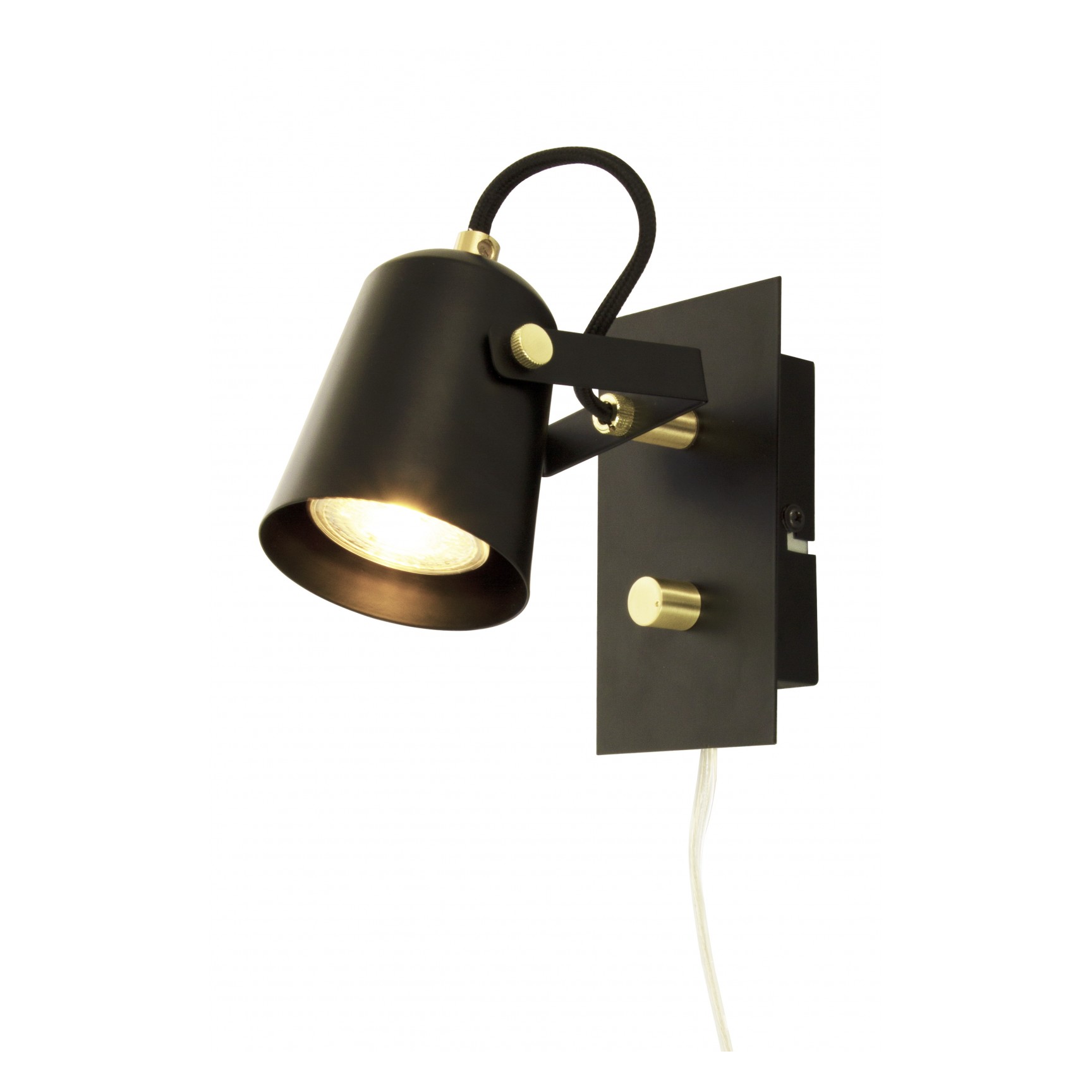 METZ Vägglampa Svart/Matt mässing