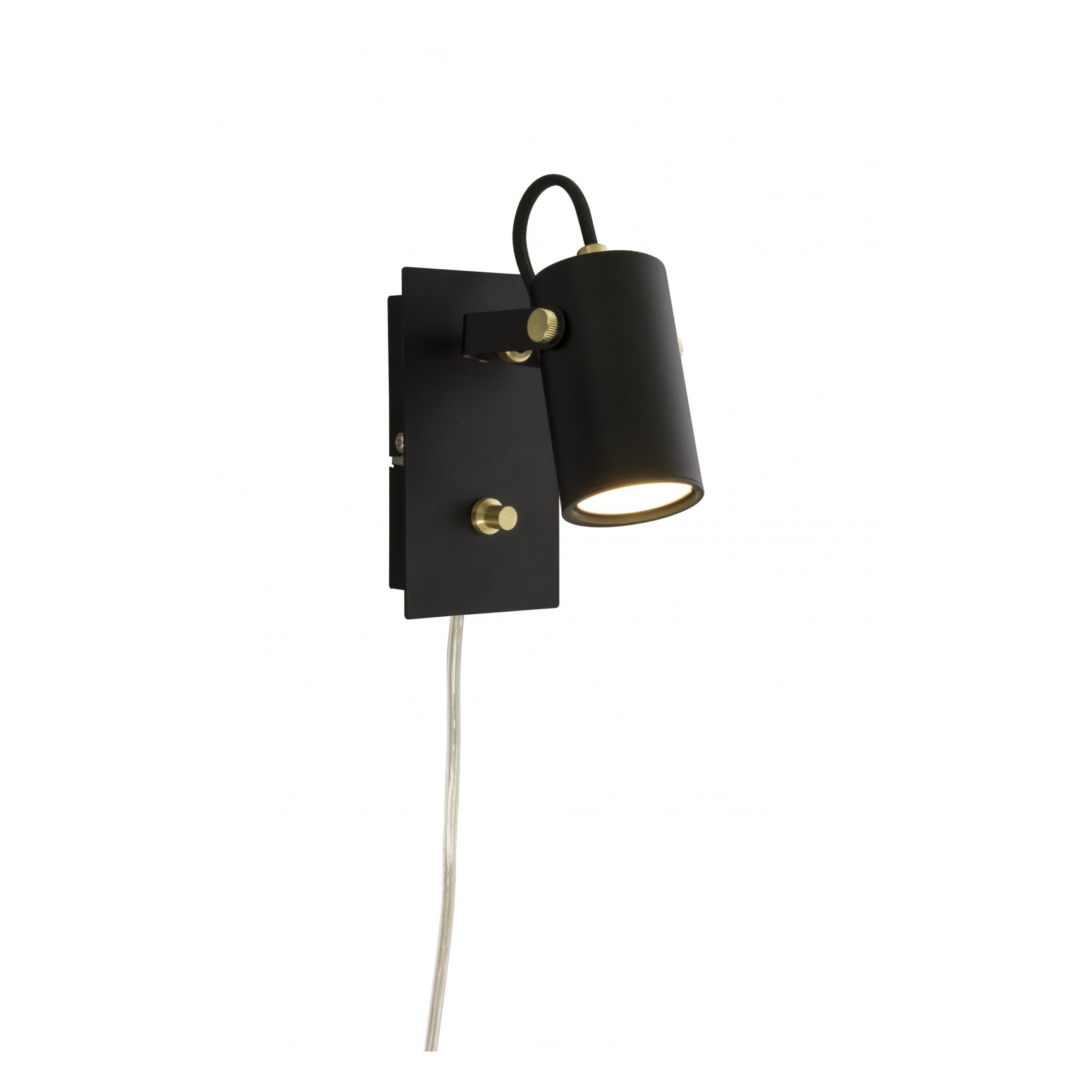 CILINDRO Vägglampa Svart/Matt mässing