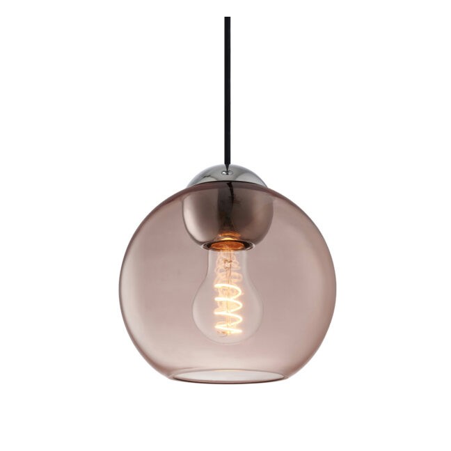 Bubbles Pendel Ø18 Rose/Krom