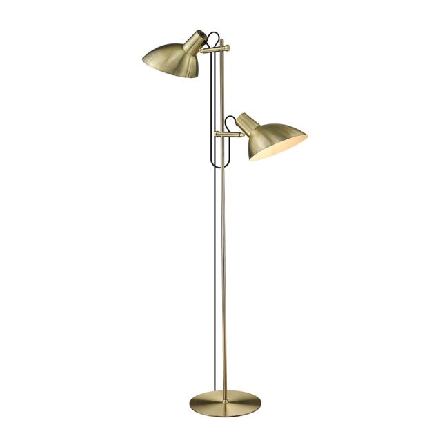 Metropole Dubbel Golvlampa Mässing