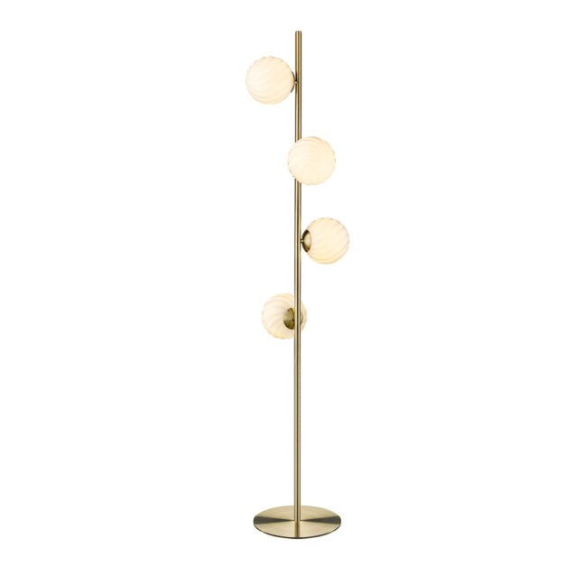 Twist 4 Golvlampa Antik mässing/Opal glas