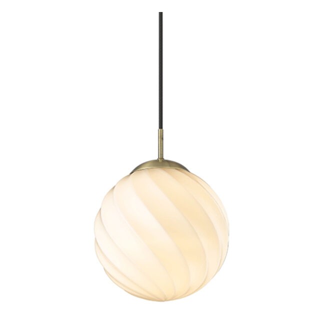 Twist Rund Pendel Ø25 Antik mässing/Opal glas