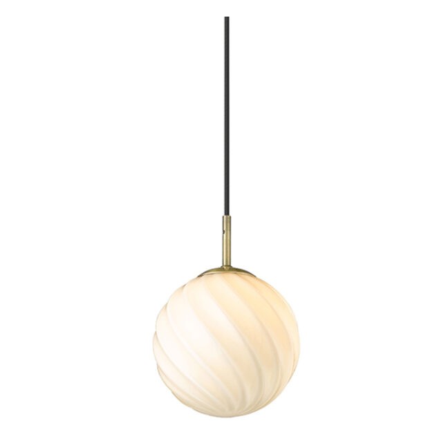 Twist Rund Pendel Ø15 Antik mässing/Opal glas