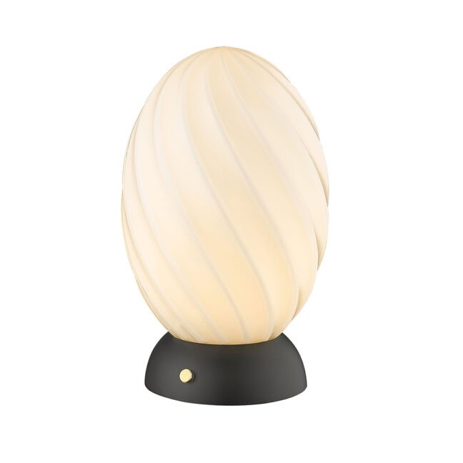 Twist Oval Bordslampa Ø15 Svart/Opal glas