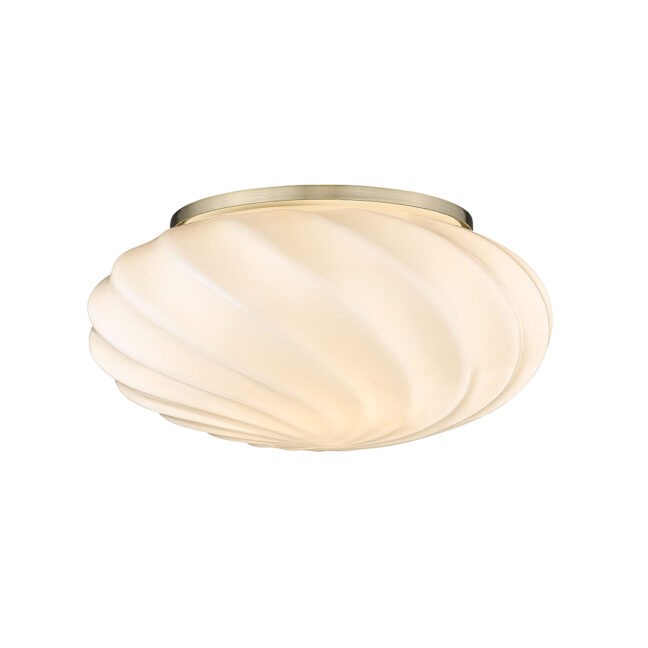 Twist Plafond Ø25 Antik mässing/Opal glas