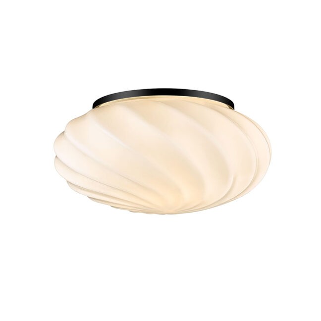Twist Plafond Ø25 Svart/Opal glas