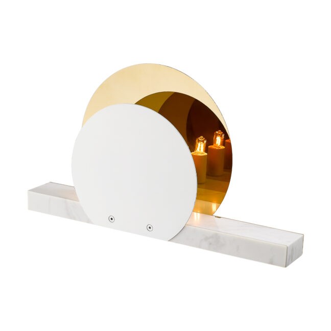 Marble Eclipse Bordslampa Ø20 Vit/Antik mässing