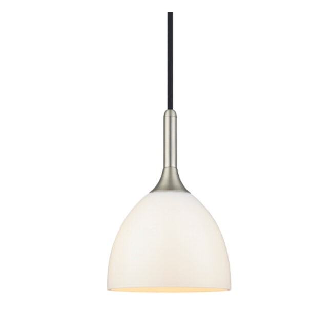 Bellevue Pendel Ø14 Matt stål/Opal glas