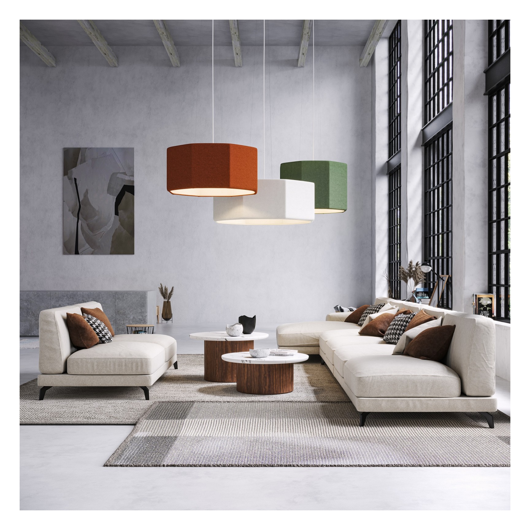 SOFT SOUND OCTAGON UPPHÄNG LED DALI DIM 30W 3000K (Beställningsvara)