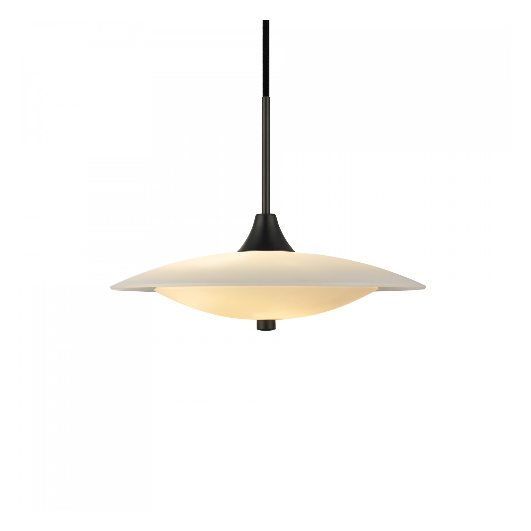 Baroni Pendel Ø40 Svart/Opal glas